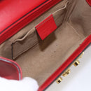 GUCCI Shoulder Bag Leather Red Gold 409487 Auth ka847-11