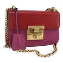 GUCCI Shoulder Bag Leather Red Gold 409487 Auth ka847-1