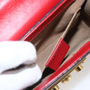 GUCCI Shoulder Bag Leather Red Gold 409487 Auth ka847-22