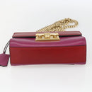 GUCCI Shoulder Bag Leather Red Gold 409487 Auth ka847-5