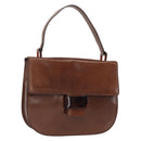 PRADA Hand Bag Leather Brown Auth ka855-1
