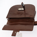 PRADA Hand Bag Leather Brown Auth ka855-18