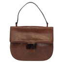 PRADA Hand Bag Leather Brown Auth ka855-13