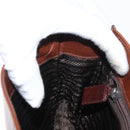 PRADA Hand Bag Leather Brown Auth ka855-21