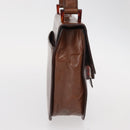 PRADA Hand Bag Leather Brown Auth ka855-4