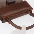 PRADA Hand Bag Leather Brown Auth ka855-6