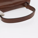PRADA Hand Bag Leather Brown Auth ka855-7