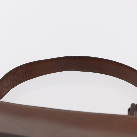 PRADA Hand Bag Leather Brown Auth ka855