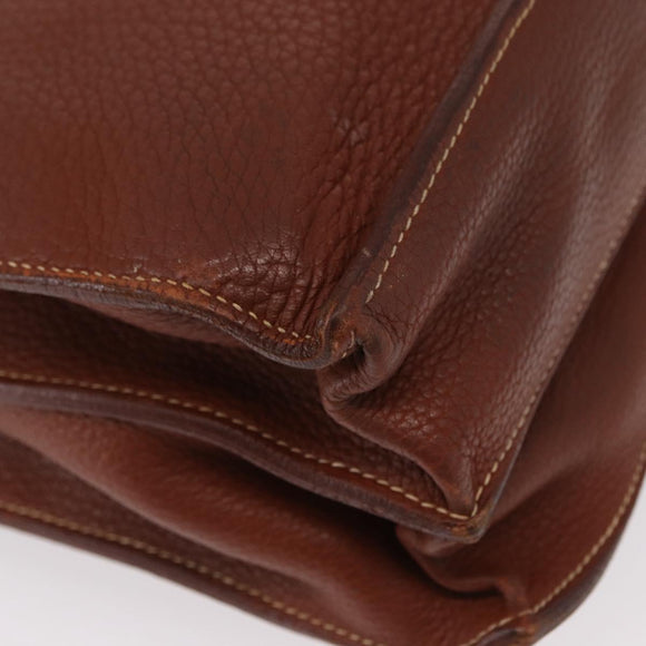 HERMES Sac Adepeche 38 Business Bag Leather Brown Auth ka858