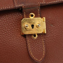 HERMES Sac Adepeche 38 Business Bag Leather Brown Auth ka858-19