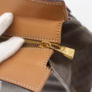 CELINE Macadam Canvas Tragetasche PVC Leder Braun Gold Auth ka860-10
