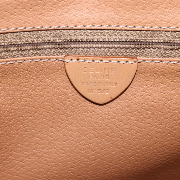 CELINE Macadam Canvas Tragetasche PVC Leder Braun Gold Auth ka860