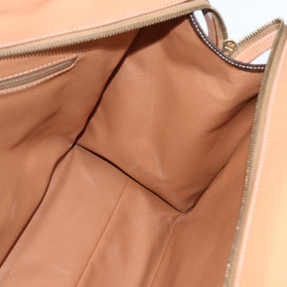 CELINE Macadam Canvas Tote Bag PVC Leather Brown Gold Auth ka860