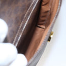 CELINE Macadam Canvas Tragetasche PVC Leder Braun Gold Auth ka860-21