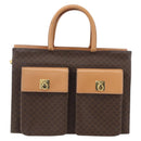 CELINE Macadam Canvas Tragetasche PVC Leder Braun Gold Auth ka860-13