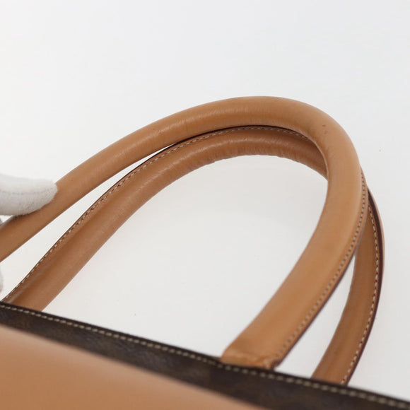 CELINE Macadam Canvas Tragetasche PVC Leder Braun Gold Auth ka860