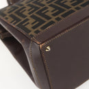 FENDI Zucca Canvas Hand Bag Black Brown Auth ka862-14