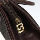 FENDI Zucca Canvas Hand Bag Black Brown Auth ka862-10
