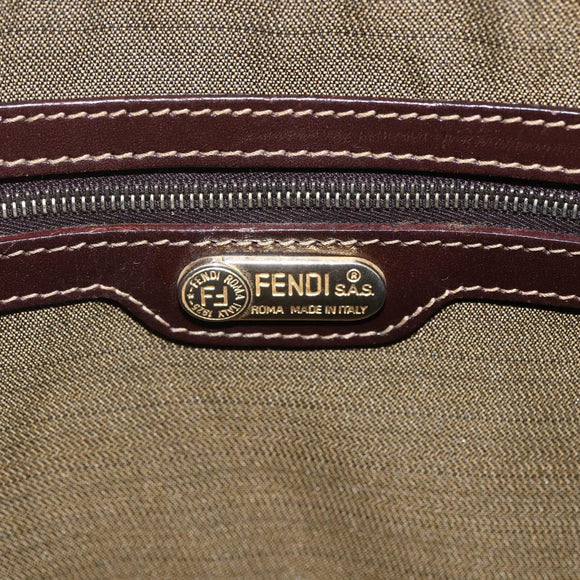 FENDI Zucca Canvas Hand Bag Black Brown Auth ka862