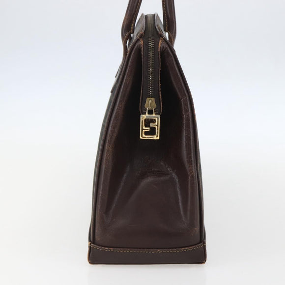 FENDI Zucca Canvas Hand Bag Black Brown Auth ka862