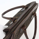 FENDI Zucca Canvas Hand Bag Black Brown Auth ka862-6