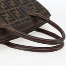 FENDI Zucca Canvas Hand Bag Black Brown Auth ka862-7