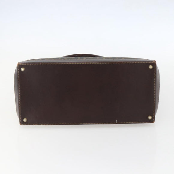 FENDI Zucca Canvas Hand Bag Black Brown Auth ka862