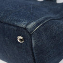 PRADA Bijoux Canapa PM Hand Bag Denim Blue Silver Auth ka868-15