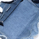 PRADA Bijoux Canapa PM Hand Bag Denim Blue Silver Auth ka868-10