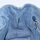 PRADA Bijoux Canapa PM Hand Bag Denim Blue Silver Auth ka868-20