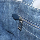 PRADA Bijoux Canapa PM Hand Bag Denim Blue Silver Auth ka868-21