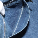 PRADA Bijoux Canapa PM Hand Bag Denim Blue Silver Auth ka868-11