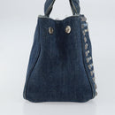 PRADA Bijoux Canapa PM Hand Bag Denim Blue Silver Auth ka868-3