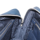 PRADA Hand Bag Safiano leather Navy Silver Auth ka869-20