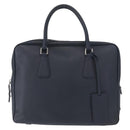 PRADA Hand Bag Safiano leather Navy Silver Auth ka869-13