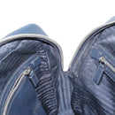 PRADA Hand Bag Safiano leather Navy Silver Auth ka869-21