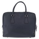 PRADA Hand Bag Safiano leather Navy Silver Auth ka869-2