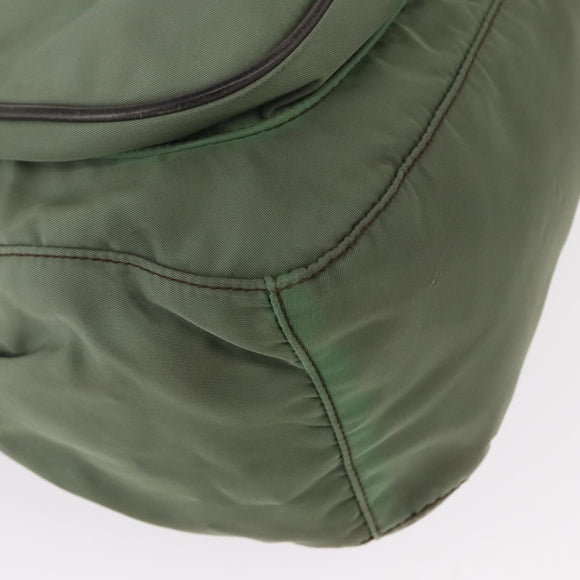 PRADA Shoulder Bag Nylon Green Gold Auth ka870
