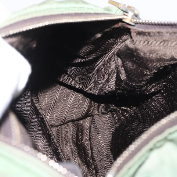PRADA Shoulder Bag Nylon Green Gold Auth ka870