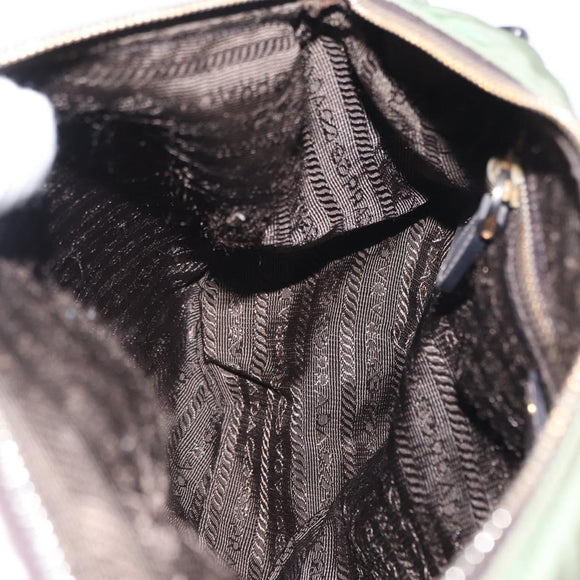 PRADA Shoulder Bag Nylon Green Gold Auth ka870