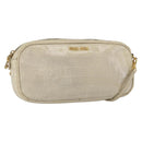Miu Miu Shoulder Bag Leather Light Beige Gold Auth ka871-1
