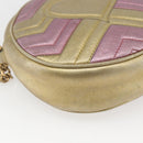GUCCI Chain GG Marmont Shoulder Bag Leather Pink Gold 550154 Auth ka872-17