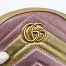 GUCCI Chain GG Marmont Shoulder Bag Leather Pink Gold 550154 Auth ka872-18