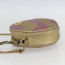 GUCCI Chain GG Marmont Shoulder Bag Leather Pink Gold 550154 Auth ka872-3