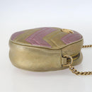 GUCCI Chain GG Marmont Shoulder Bag Leather Pink Gold 550154 Auth ka872-4