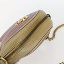 GUCCI Chain GG Marmont Shoulder Bag Leather Pink Gold 550154 Auth ka872-6