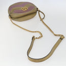 GUCCI Chain GG Marmont Shoulder Bag Leather Pink Gold 550154 Auth ka872-7