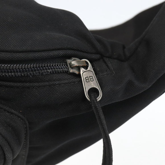 BALENCIAGA Body Bag Canvas Black 482389 Auth ka873