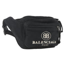 BALENCIAGA Body Bag Canvas Black 482389 Auth ka873-1