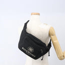 BALENCIAGA Body Bag Canvas Black 482389 Auth ka873-22